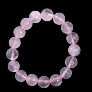 8mm Aura Rose Quartz Crystal Healing Stretch Bracelet 7.5” | Pink Energy